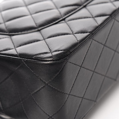 Chanel Lambskin Quilted Jumbo Double Flap Black 15 of 18