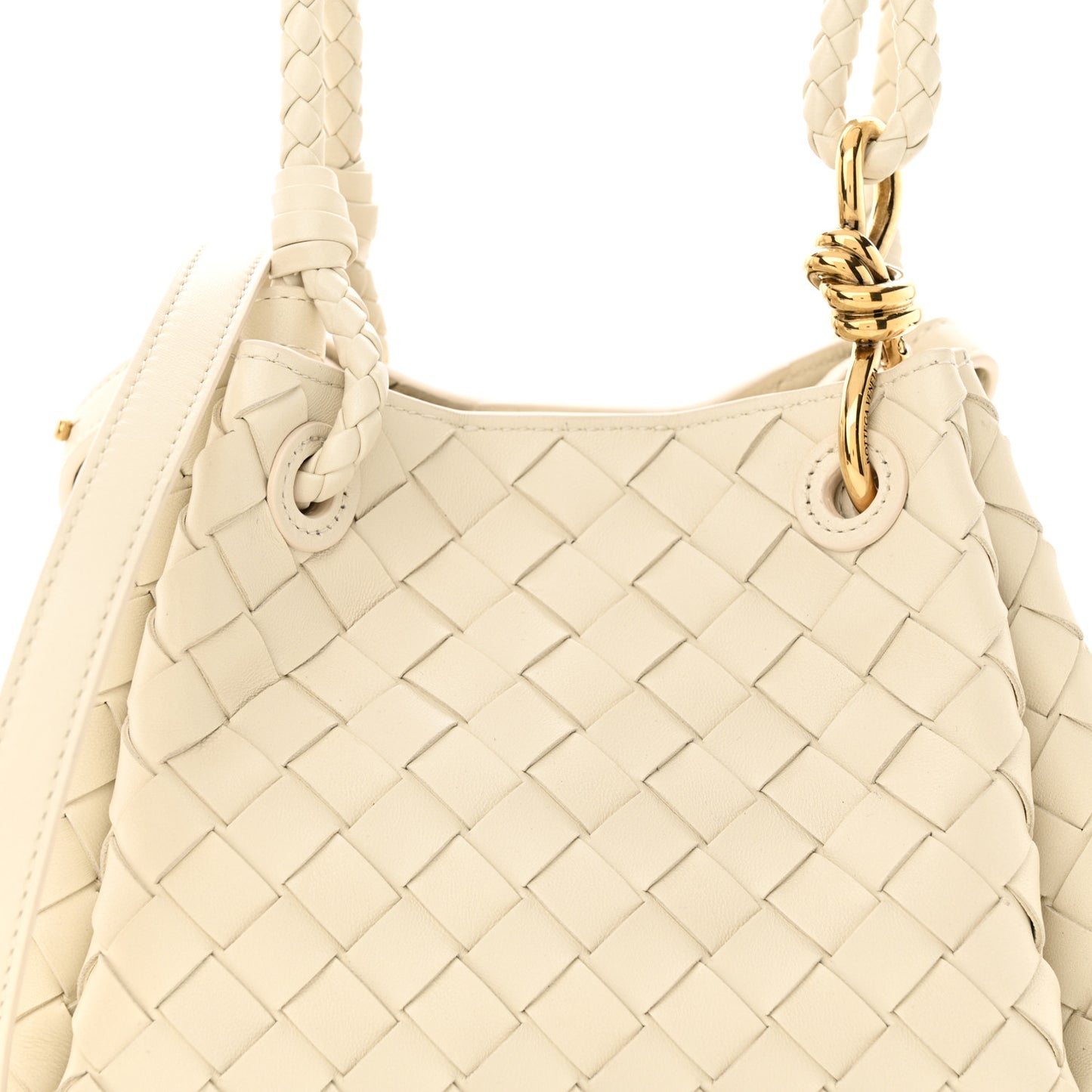 Nappa Intrecciato Small Parachute Shoulder Bag Sea Salt
