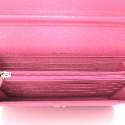 Chanel Caviar Quilted Square Wallet On Chain WOC Pink 4 of 9