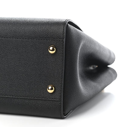 Burberry Soft Grain Calfskin Medium Buckle Tote Black 9 of 9