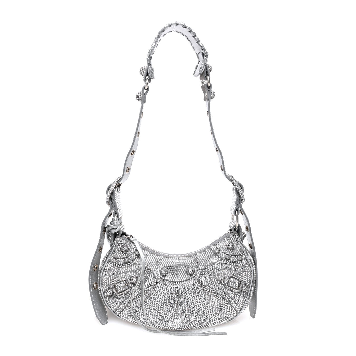 Balenciaga Rhinestone Encrusted Le Cagole Shoulder Bag XS Silver 1 of 10