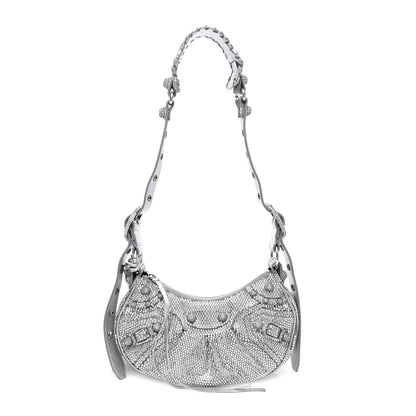 Balenciaga Rhinestone Encrusted Le Cagole Shoulder Bag XS Silver 1 of 10