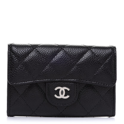 Chanel Caviar Quilted Flap Card Holder Wallet Black 1 of 9