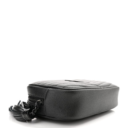 Saint Laurent Grain De Poudre Matelasse Monogram Mini Lou Camera Bag Black 4 of 11