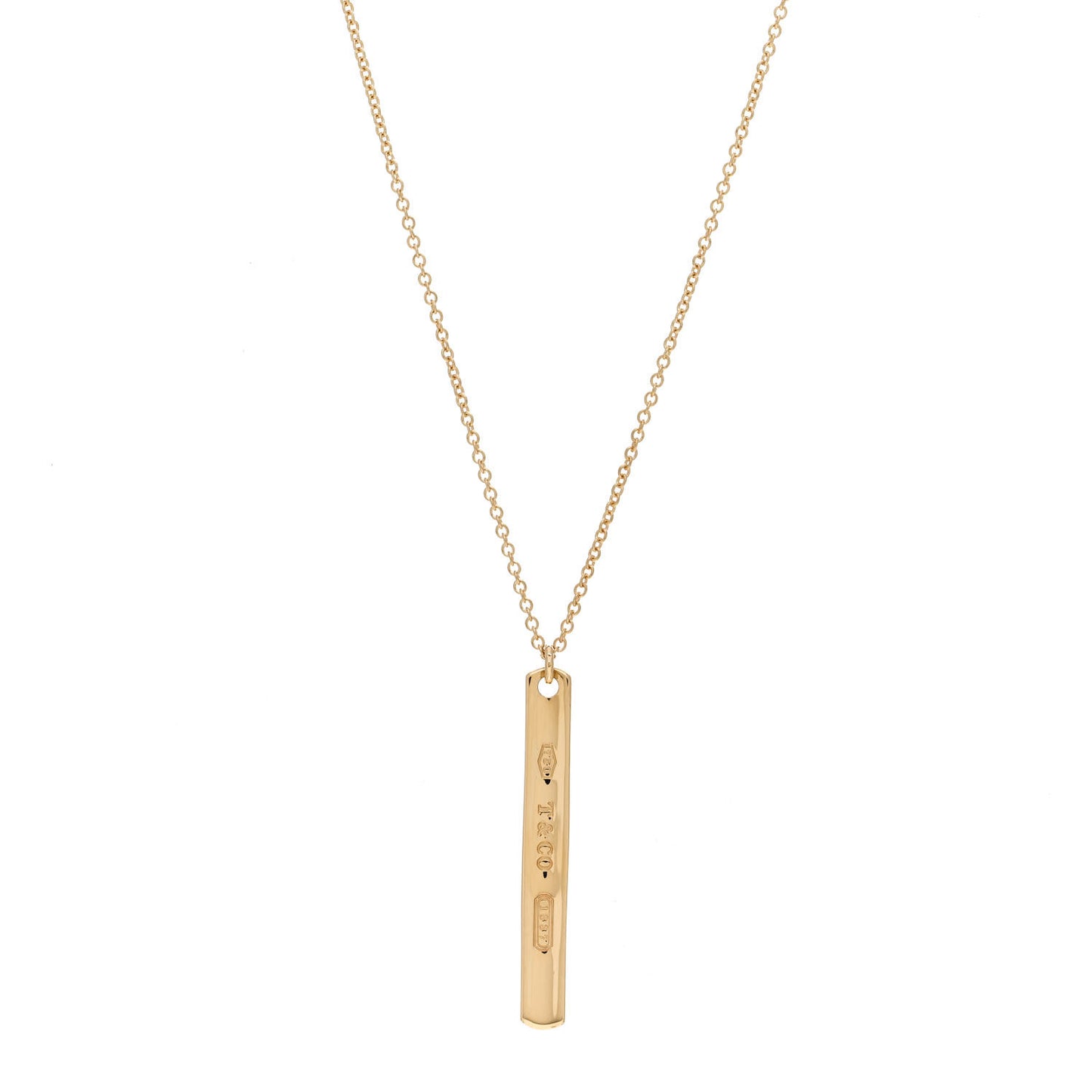 18K Yellow Gold 1837 Bar Pendant Necklace