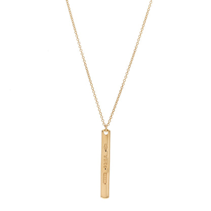 Tiffany 18K Yellow Gold 1837 Bar Pendant Necklace 1 of 4