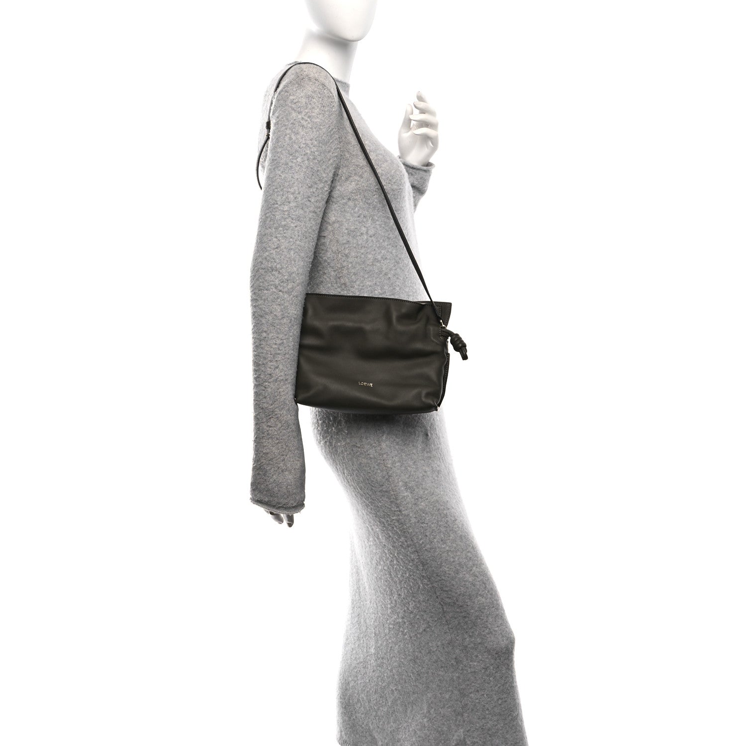 Loewe Calfskin Mini Flamenco Knot Clutch Vintage Khaki 2 of 10