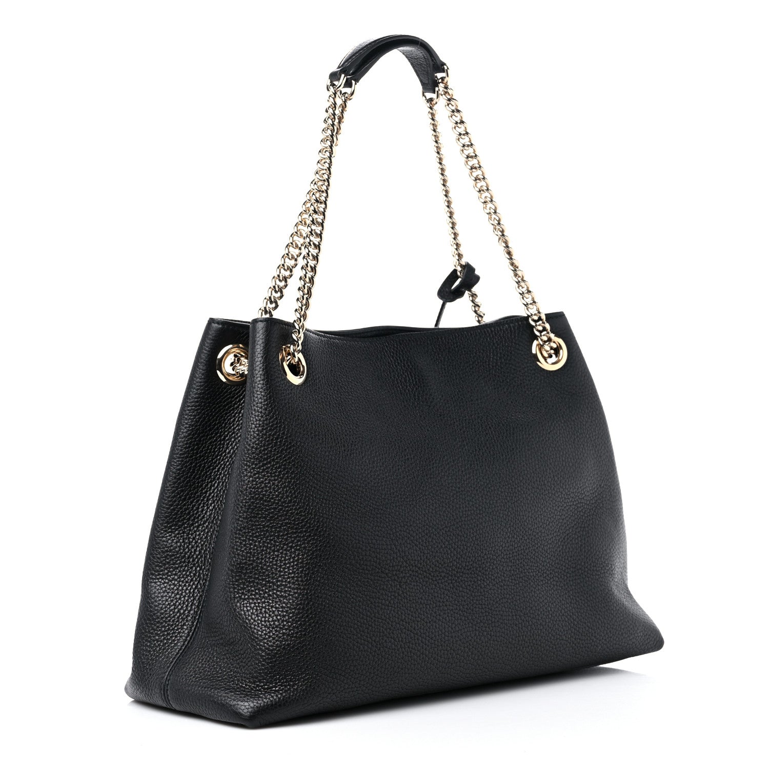 Gucci Pebbled Calfskin Medium Soho Chain Shoulder Bag Black 3 of 9