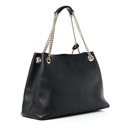 Gucci Pebbled Calfskin Medium Soho Chain Shoulder Bag Black 3 of 9