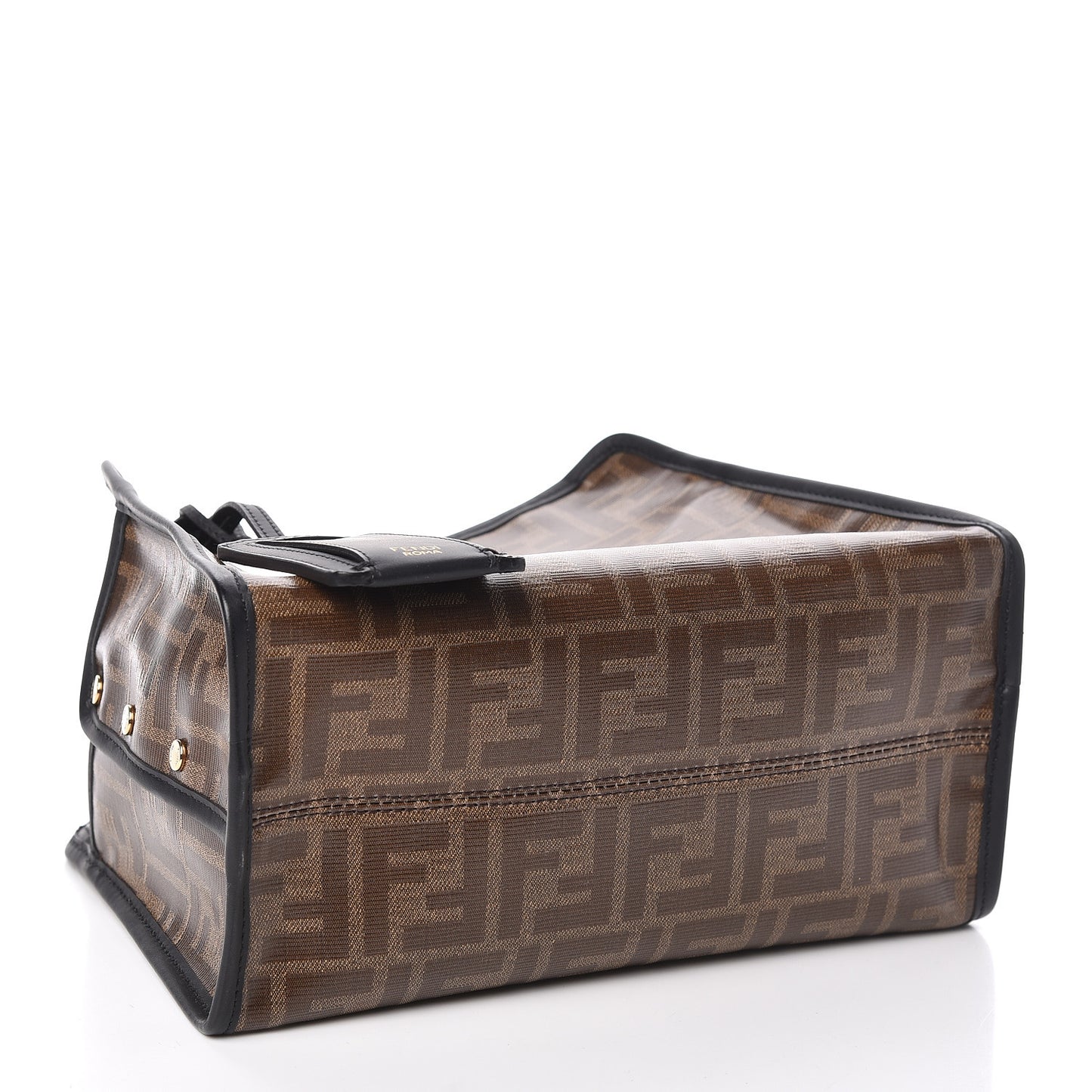 Glazed Fabric Vitello Century FF 1974 Stamp Patch Mini Peekaboo Defender Cover Mogano Panna Black