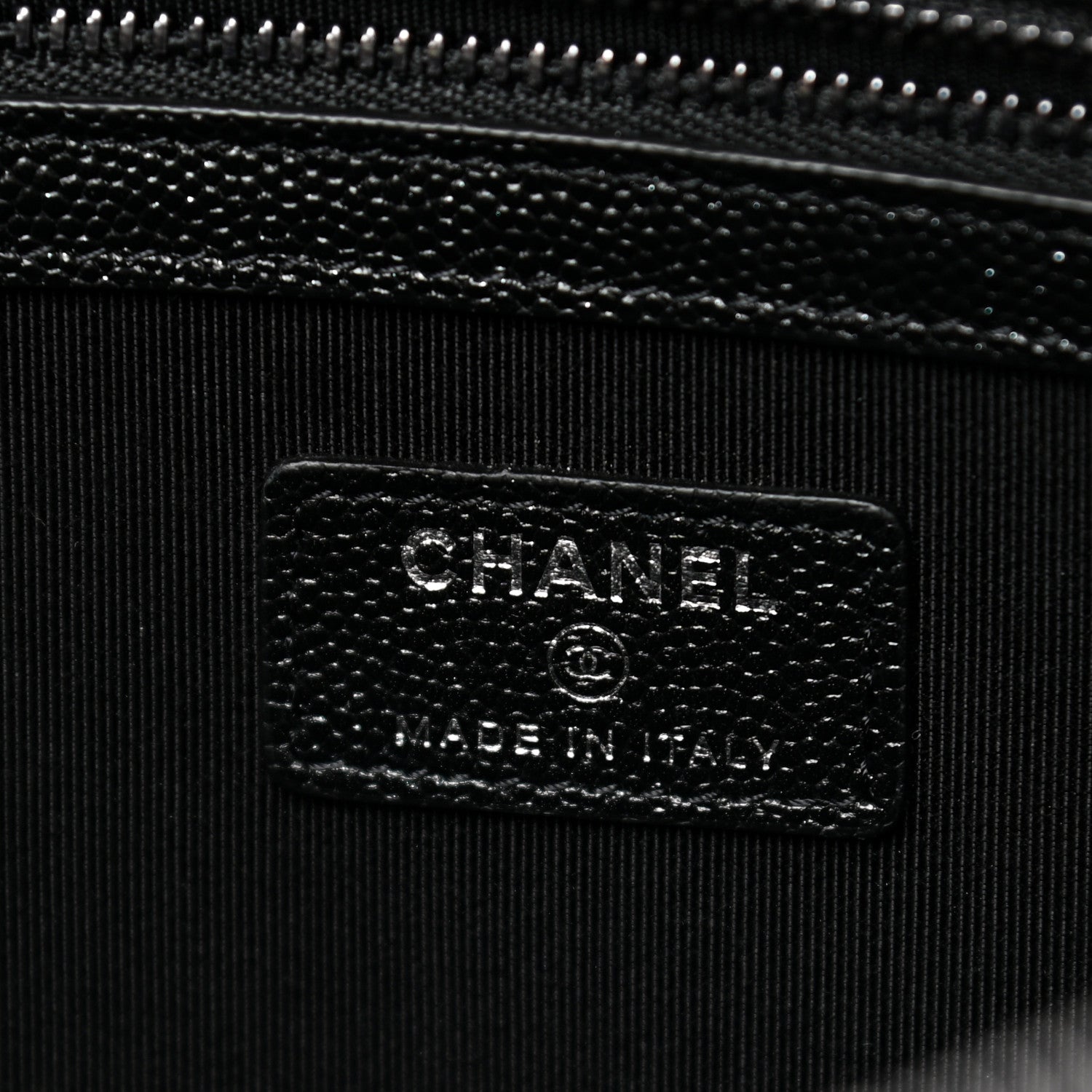 Chanel Iridescent Caviar Quilted Large Cosmetic Case Black 6 of 9