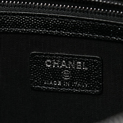 Chanel Iridescent Caviar Quilted Large Cosmetic Case Black 6 of 9