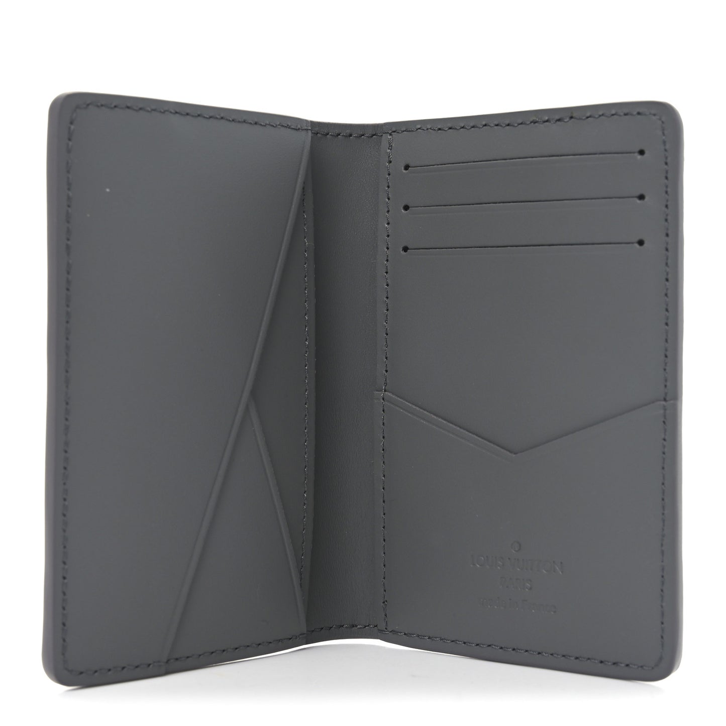 Calfskin Monogram Shadow Pocket Organizer Antarctic Grey