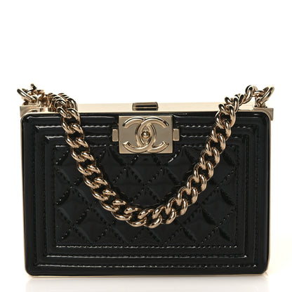 Chanel Patent Calfskin Boy Minaudiere Black 1 of 9