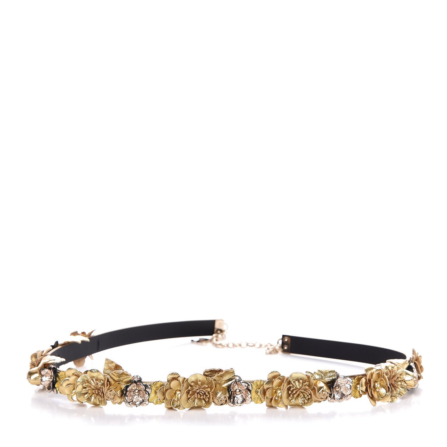 Metallic Lambskin CC Belt 75 30 Gold