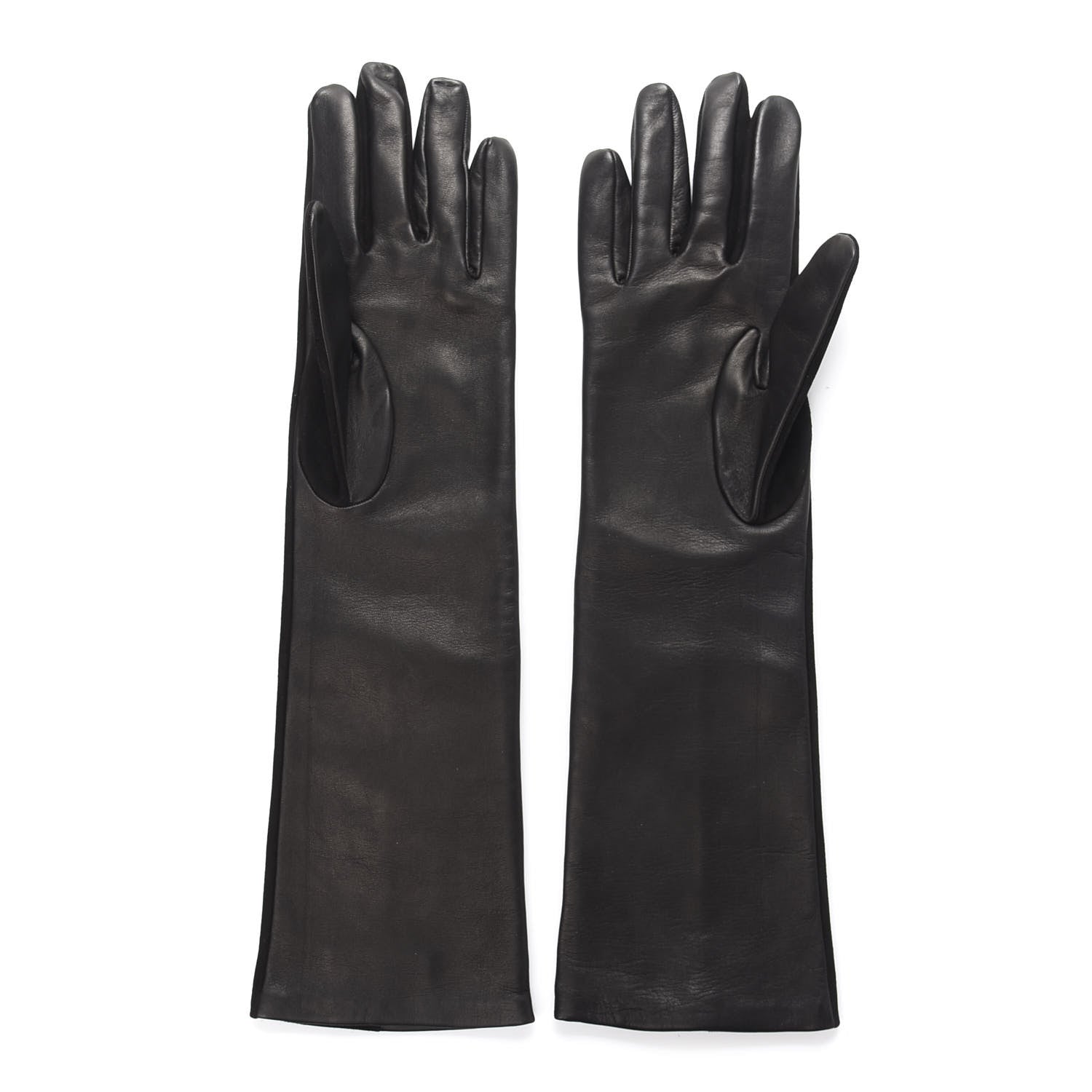 Chanel Suede Lambskin Gloves 8 Black 2 of 5