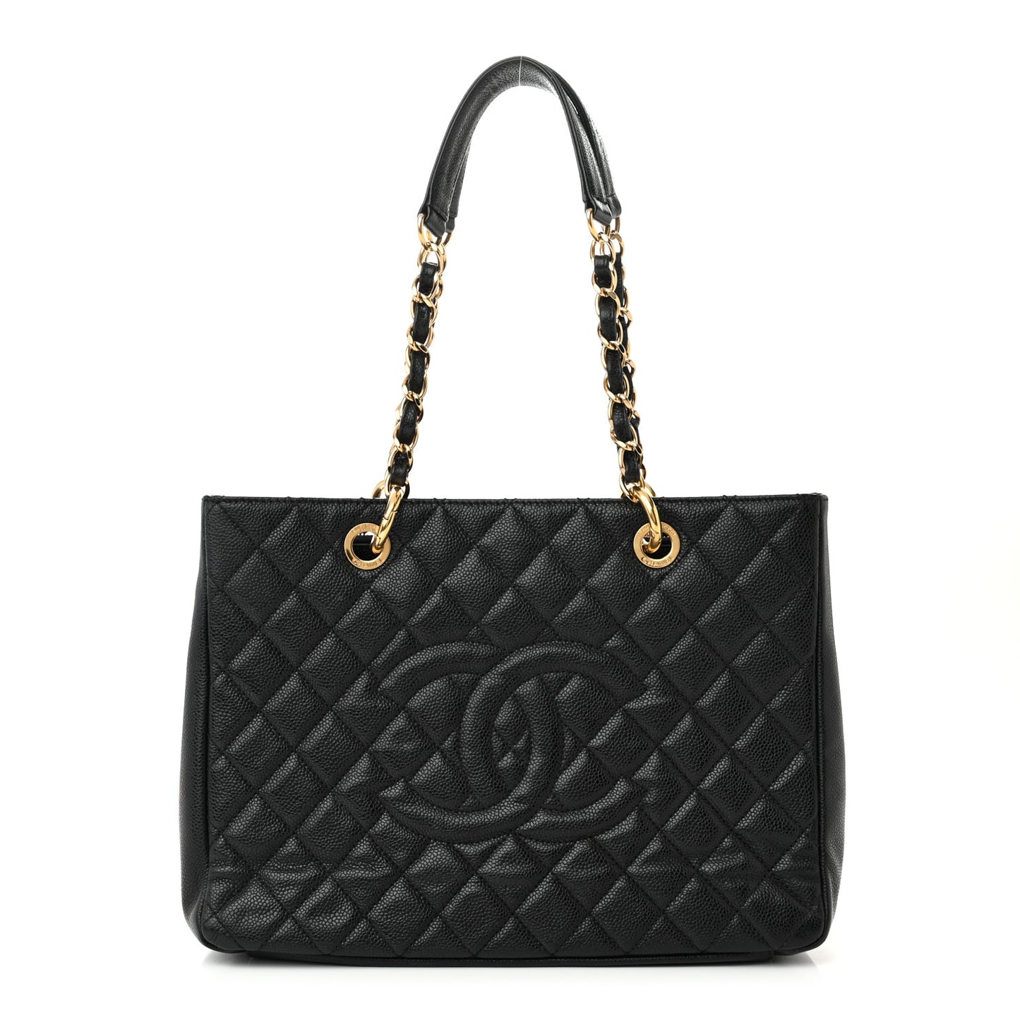 Caviar Quilted Grand Shopping Tote GST Black