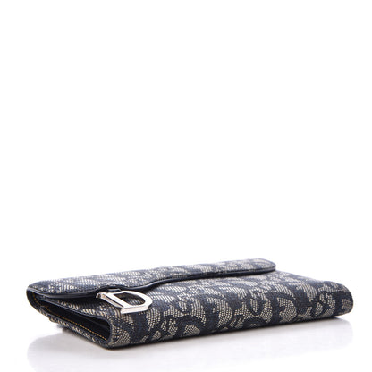 Christian Dior Monogram Saddle Wallet Navy 4 of 8
