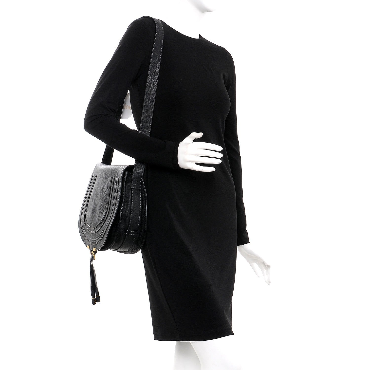 Chloe Calfskin Medium Marcie Round Crossbody Bag Black 2 of 8