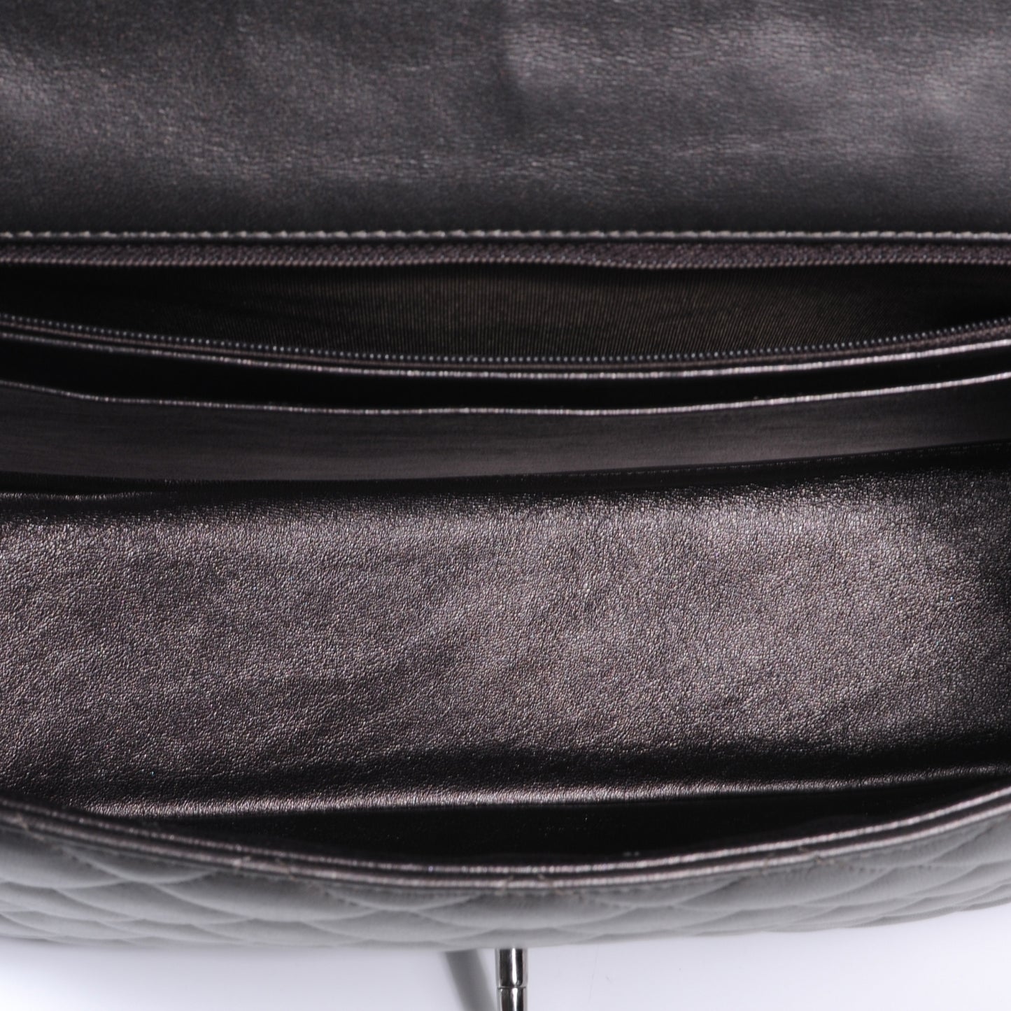 Lambskin Maxi Single Flap Flap Dark Grey