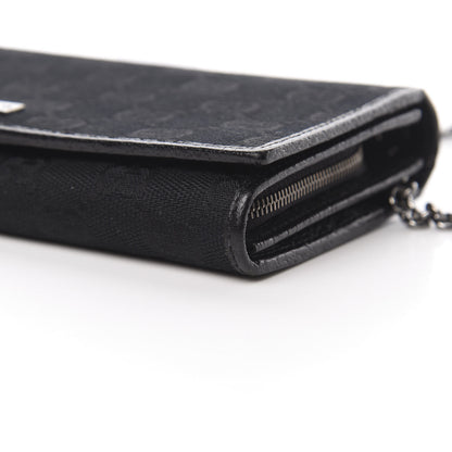 Gucci Monogram Metal Bar Chain Wallet Black 10 of 13