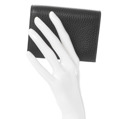 Gucci Pebbled Calfskin GG Marmont Card Case Black 2 of 8