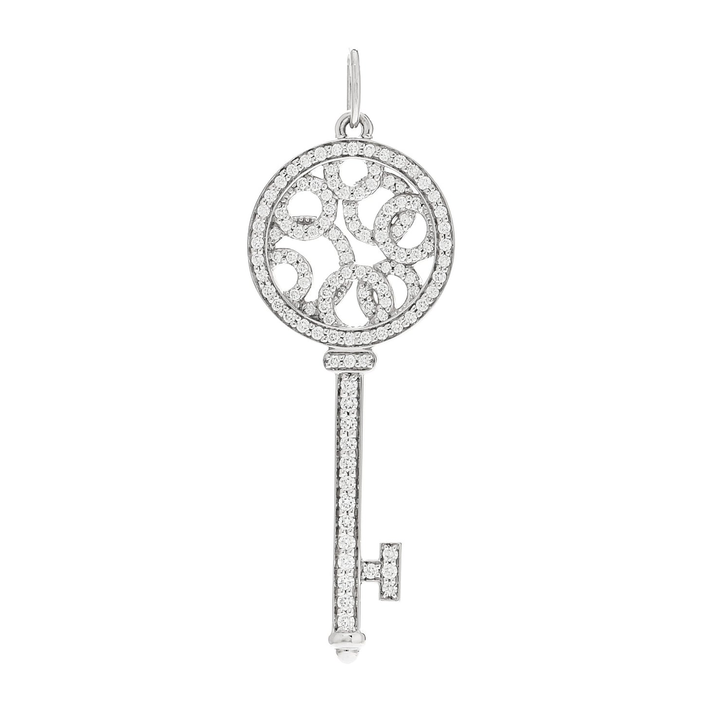 Platinum Diamond Small Bubbles Key Pendant