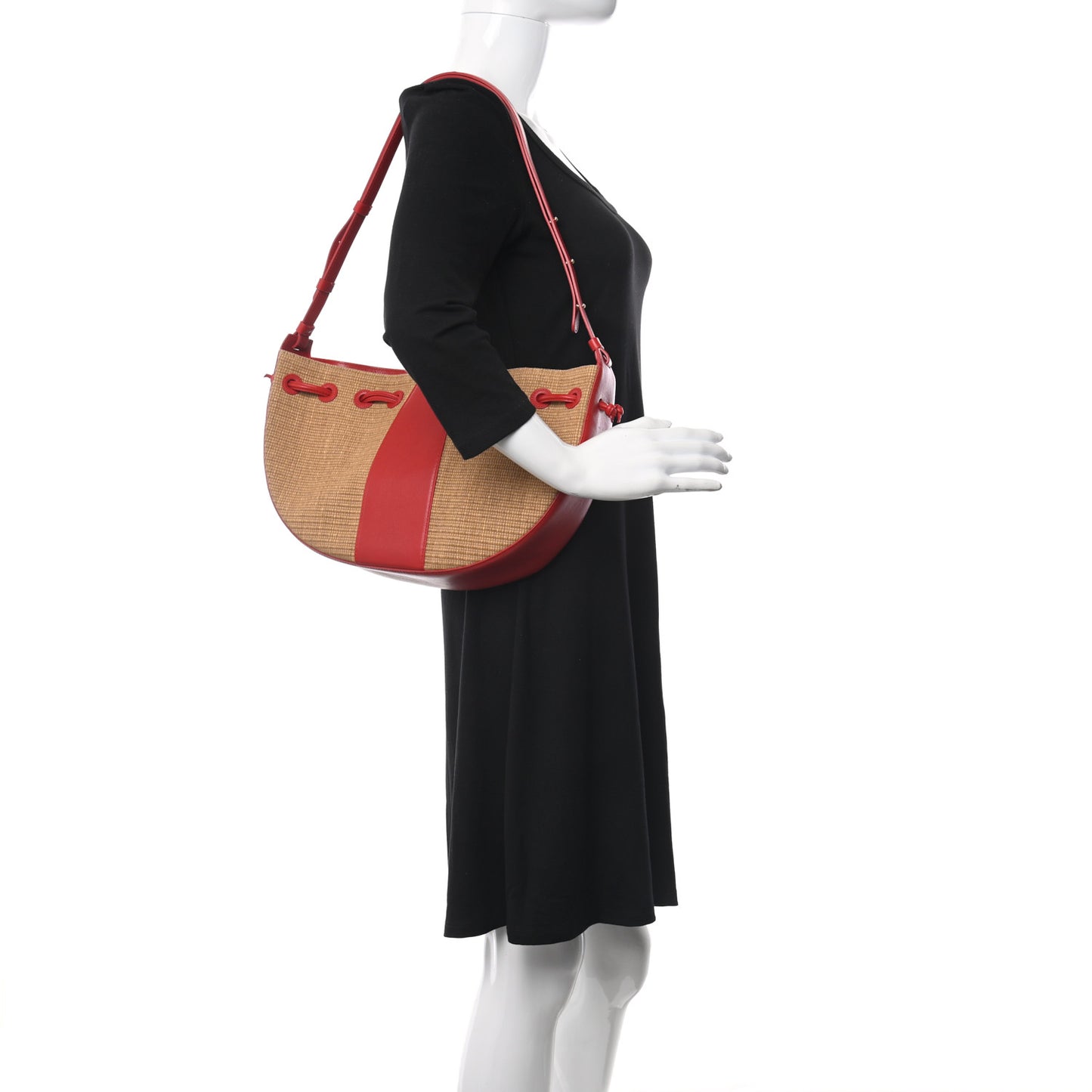 Raffia Calfskin Lilium Bag Flamma