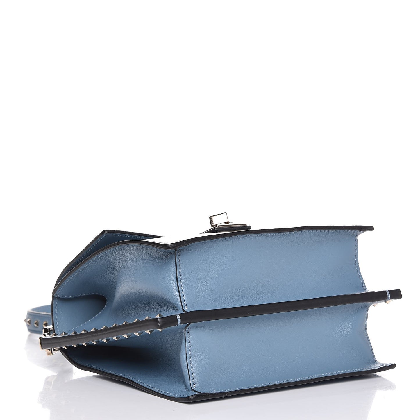 Calfskin Boxy Rockstud Trunk Shoulder Bag London Stone