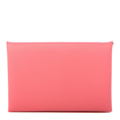 Hermes Evercolor Calvi Card Case Rose Azalee 1 of 7