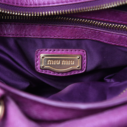Miu Miu Vitello Lux Medium Bow Bag Fuchsia 7 of 16