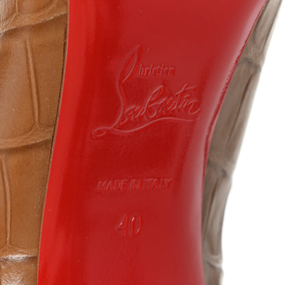 Christian Louboutin Calfskin Crocodile Embossed Kate 100 Pumps 40 Biscotto 7 of 7