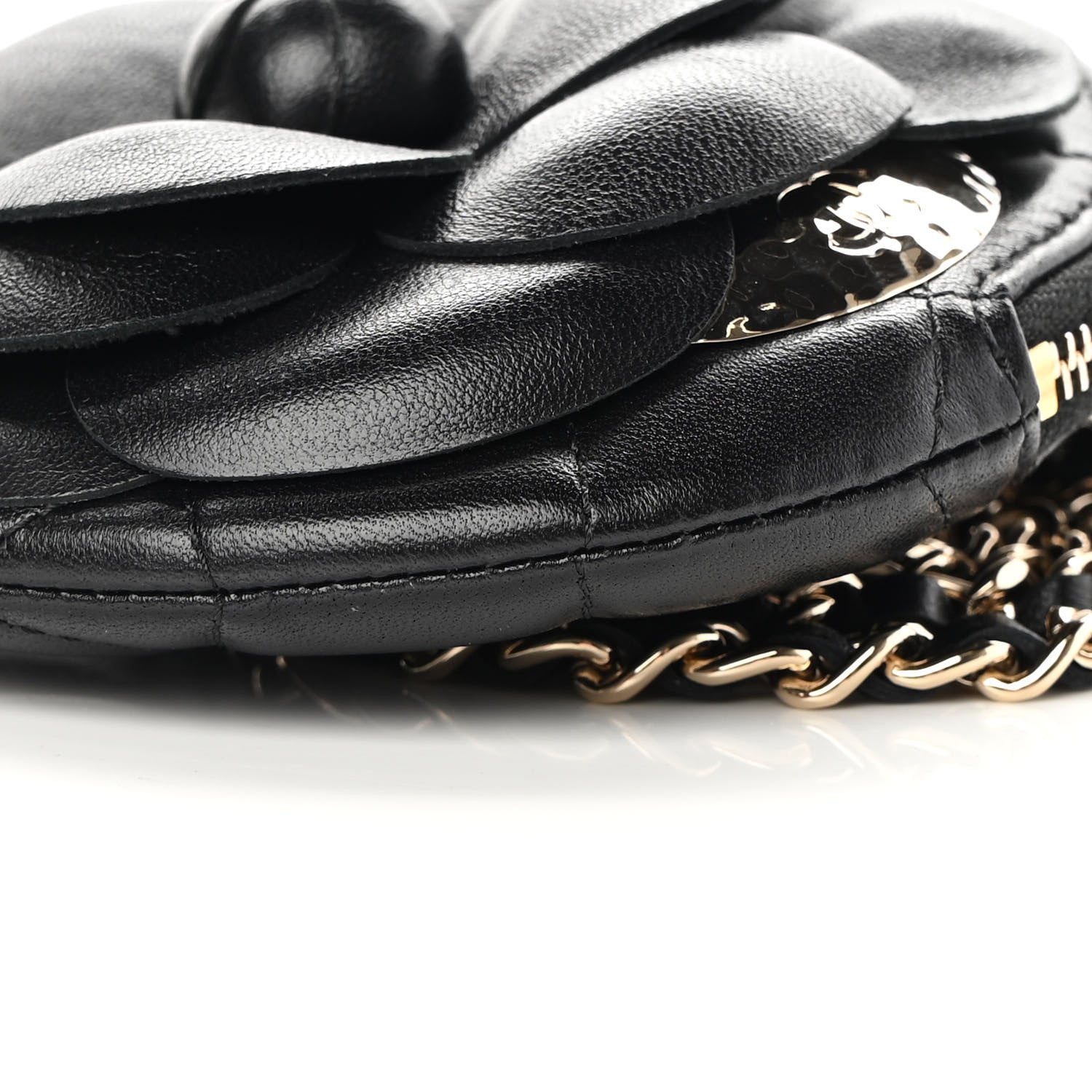 Chanel Lambskin Mini Camellia Bouquet Clutch With Chain Black 10 of 12