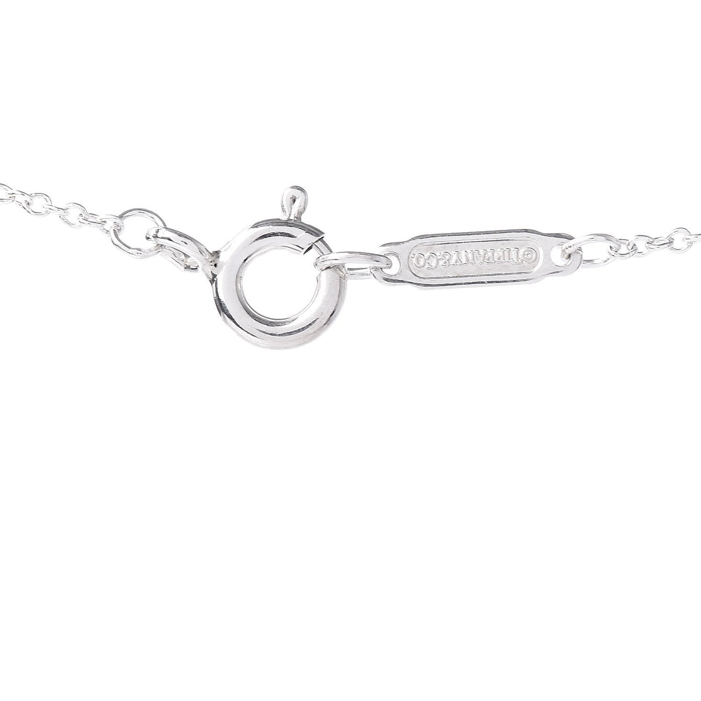Sterling Silver Jade Open Heart Elsa Peretti Necklace