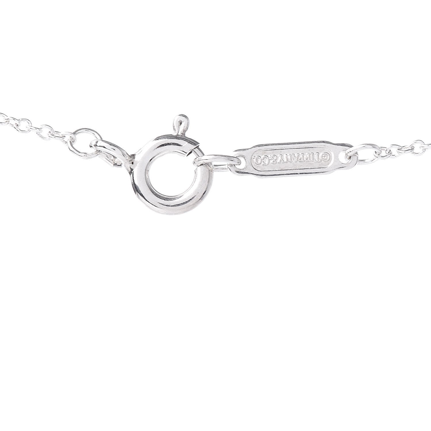 Tiffany Sterling Silver Jade Open Heart Elsa Peretti Necklace 5 of 6