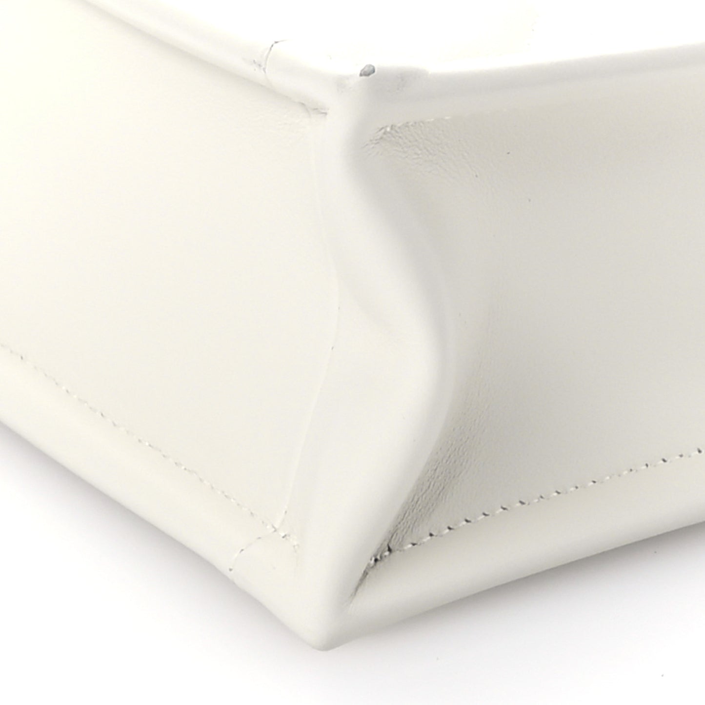 Calfskin Macrocannage Mini Book Tote White