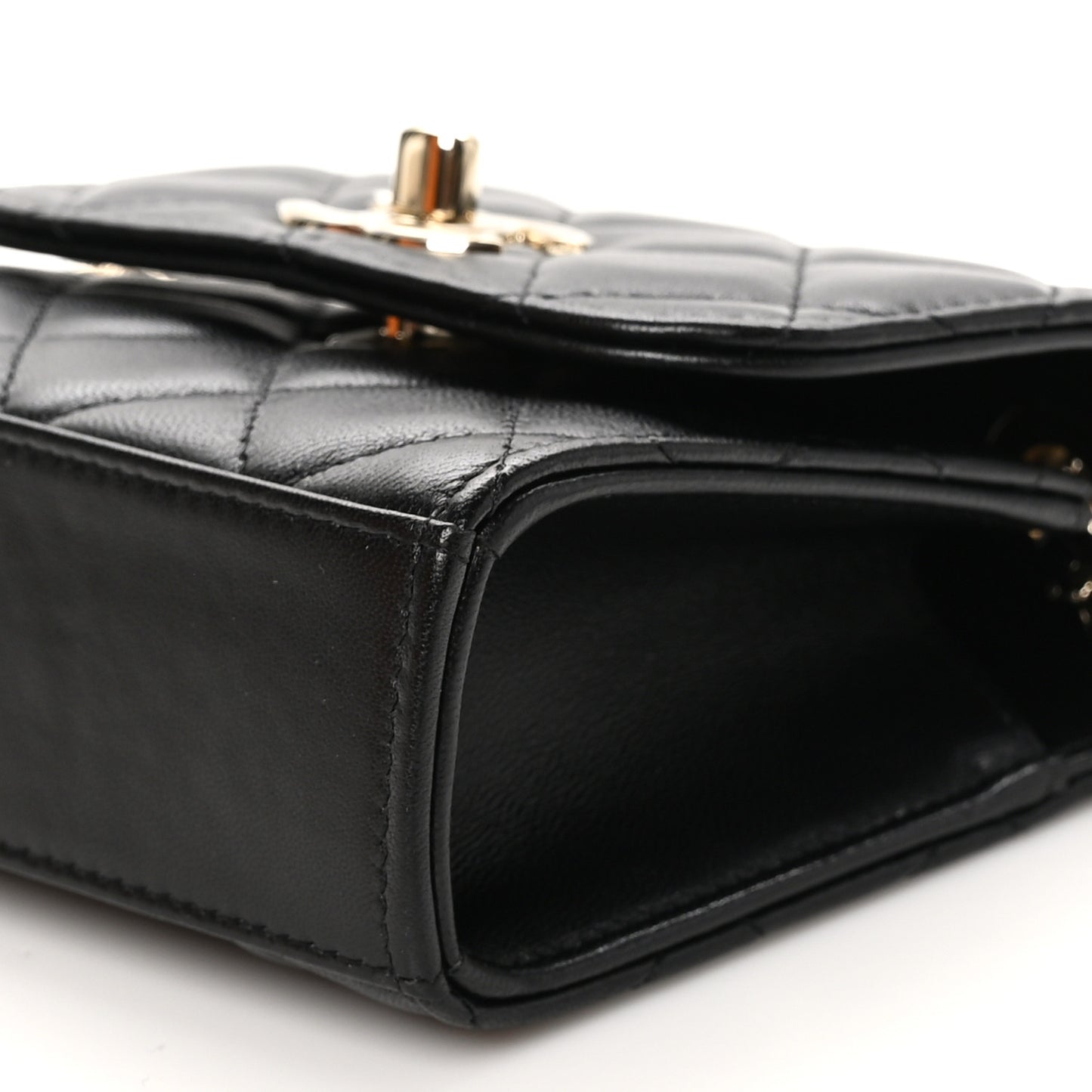 Lambskin Quilted Mini Trendy CC Chain Wallet Black