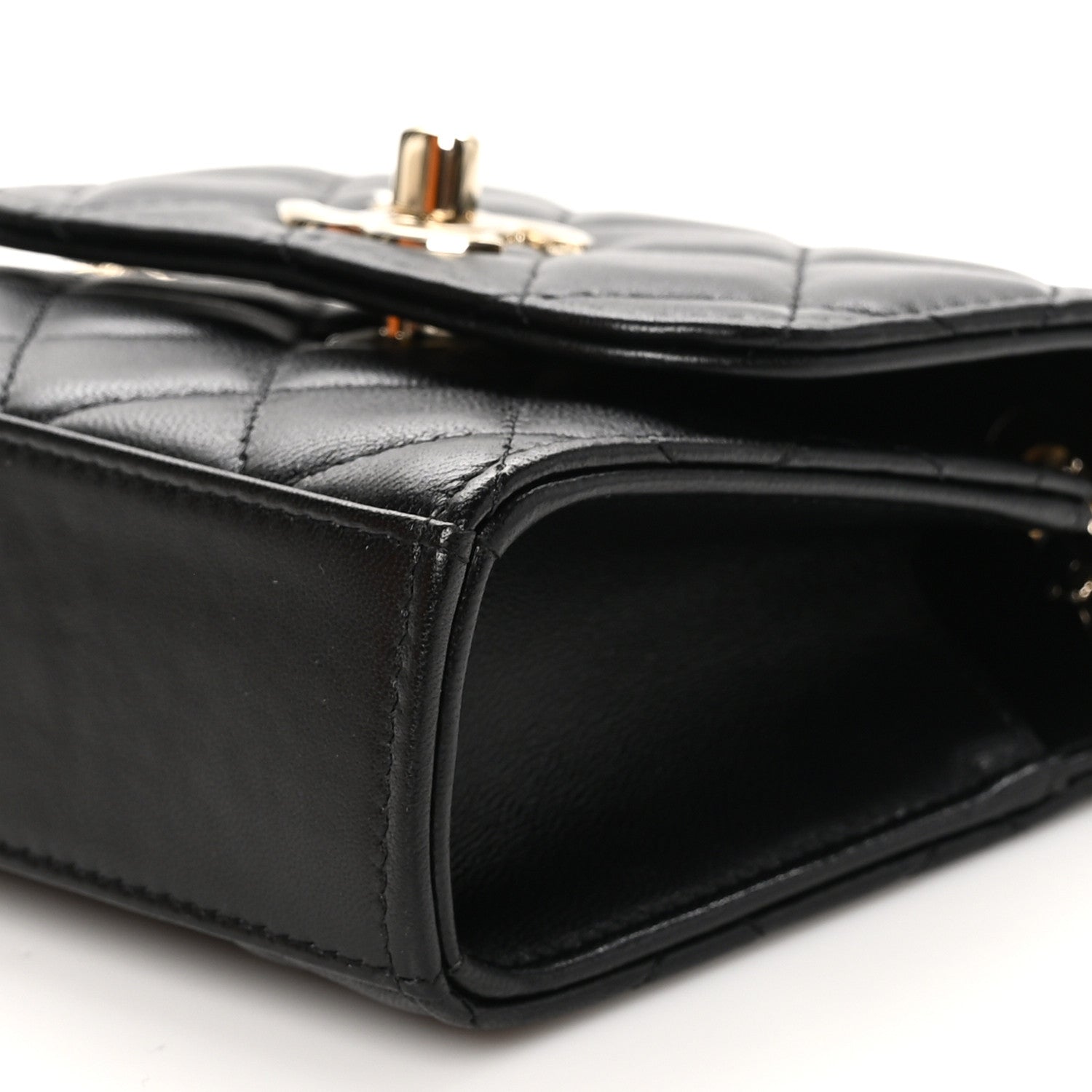 Chanel Lambskin Quilted Mini Trendy CC Chain Wallet Black 10 of 11