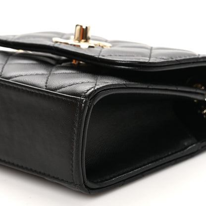 Chanel Lambskin Quilted Mini Trendy CC Chain Wallet Black 10 of 11