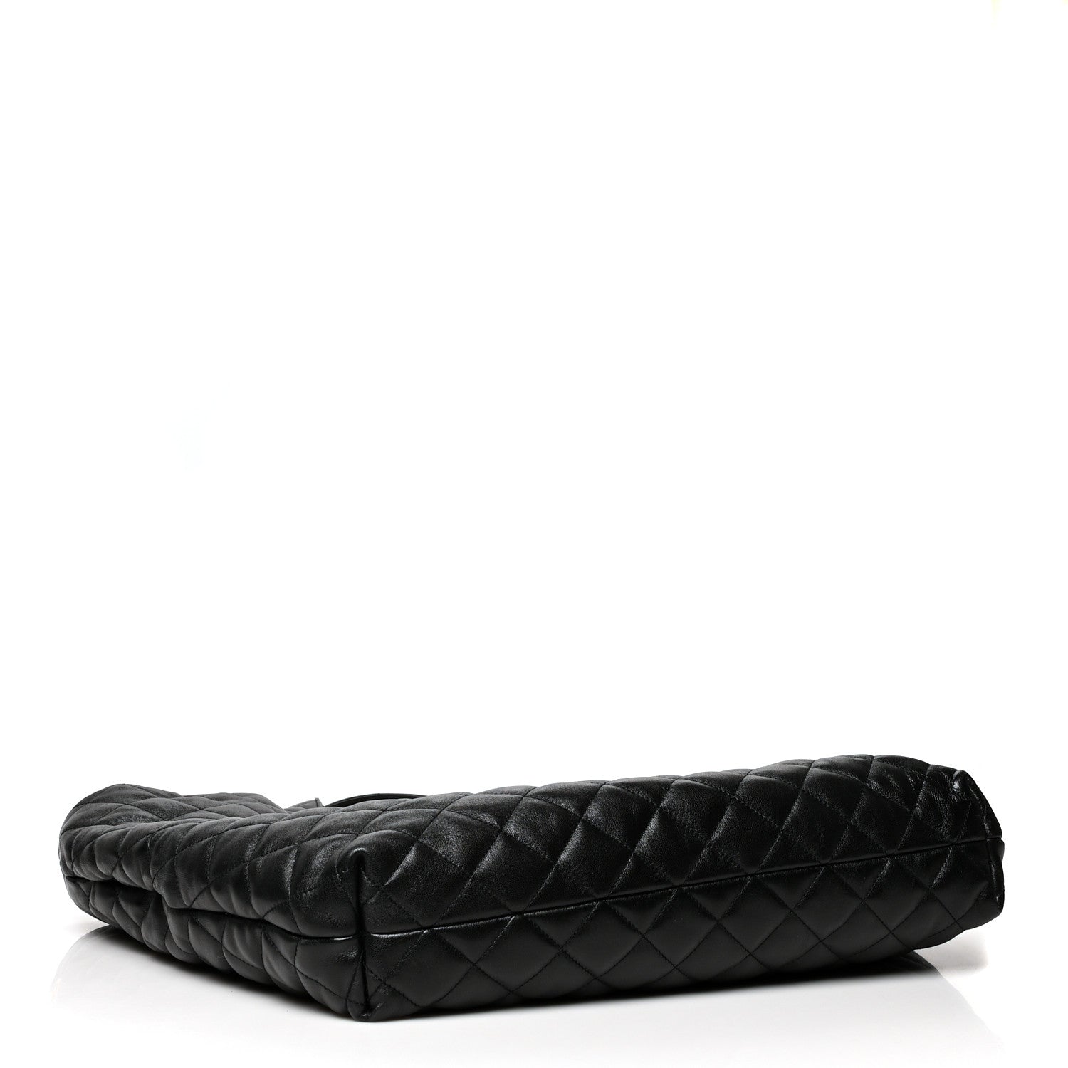 Saint Laurent Lambskin Quilted Maxi Icare Shopping Tote Black 5 of 11