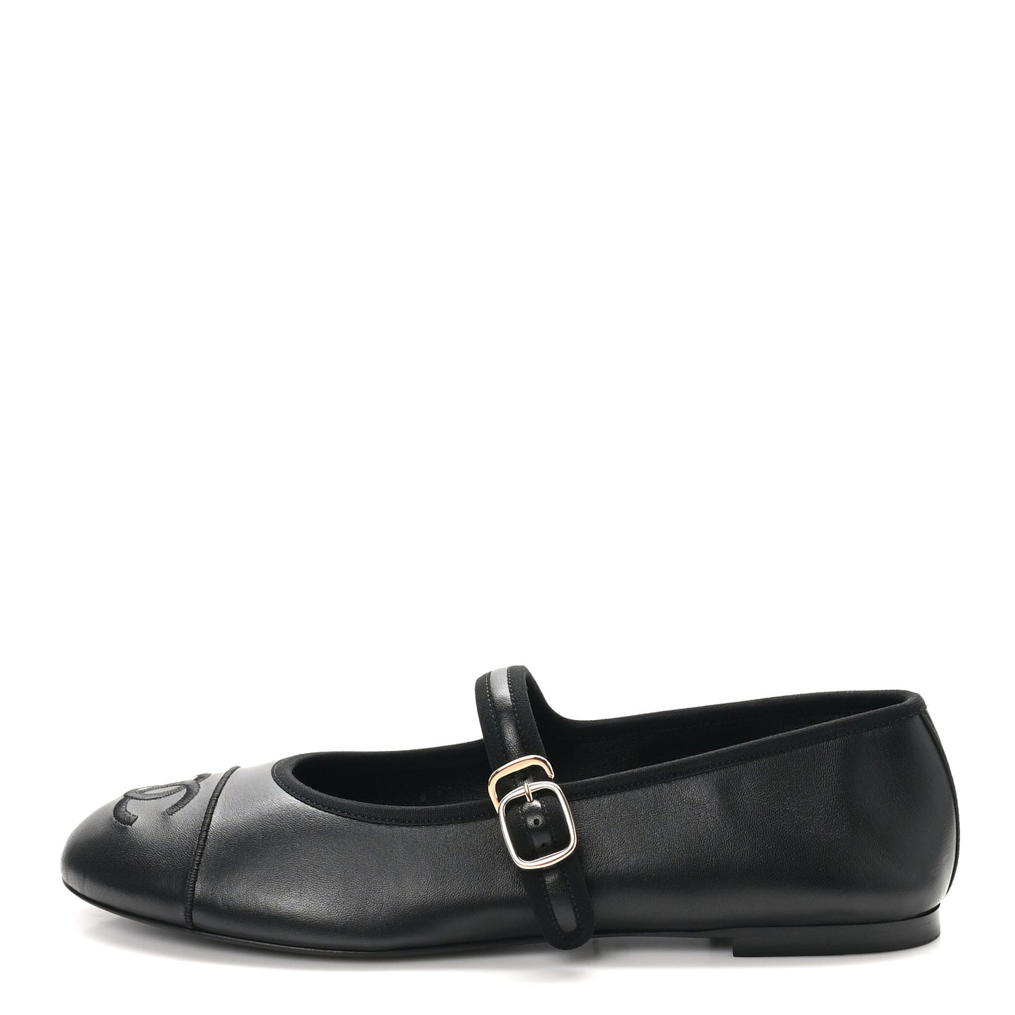 Lambskin Mary Jane Flats 42 Black