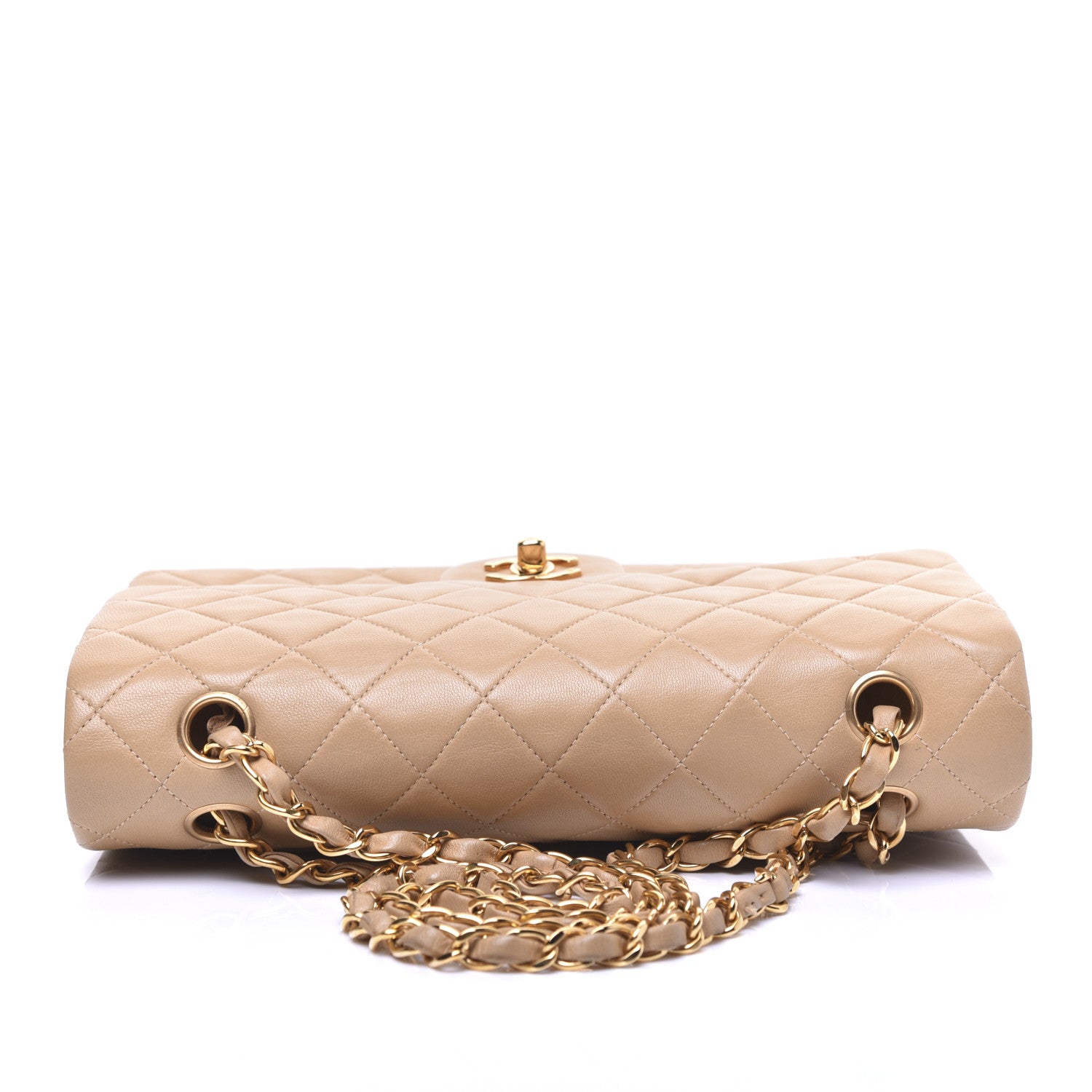 Chanel Lambskin Quilted Medium Double Flap Beige 13 of 18