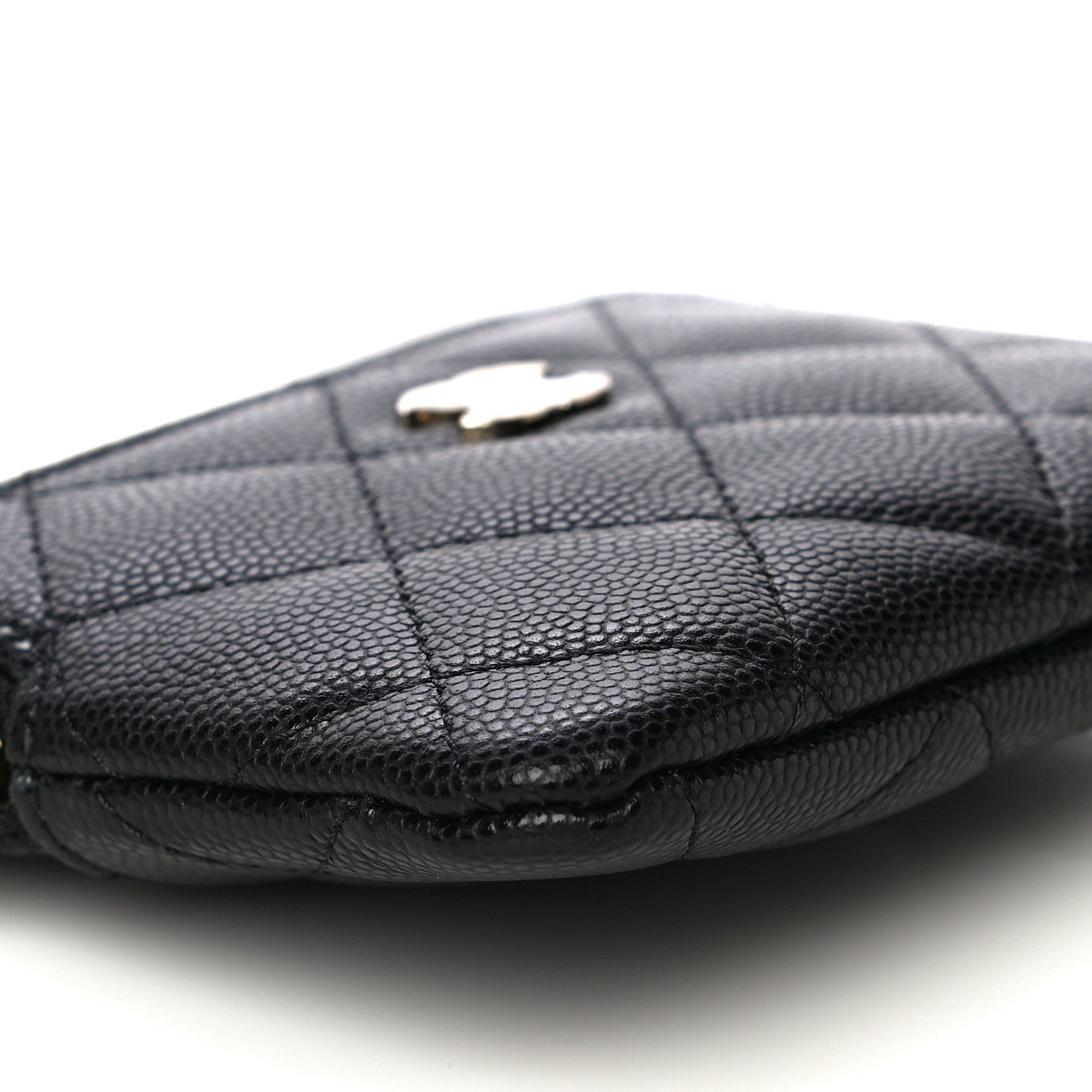 Chanel Caviar Quilted Zip Card Holder Wallet Black 9 of 11