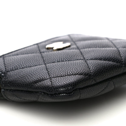 Chanel Caviar Quilted Zip Card Holder Wallet Black 9 of 11