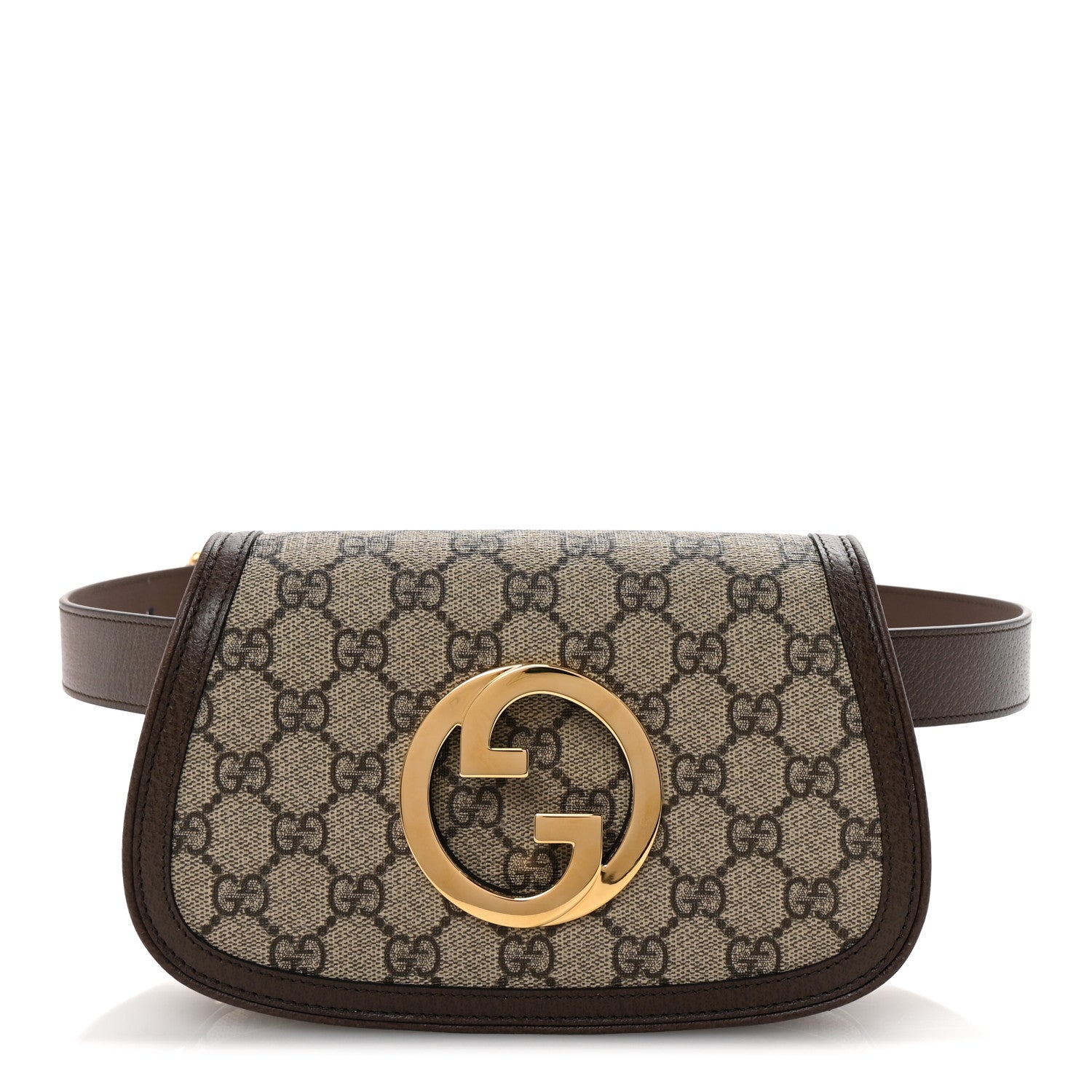 Gucci GG Supreme Monogram Textured Dollar Calfskin Blondie Belt Bag 95 38 Beige Ebony New Acero 1 of 11
