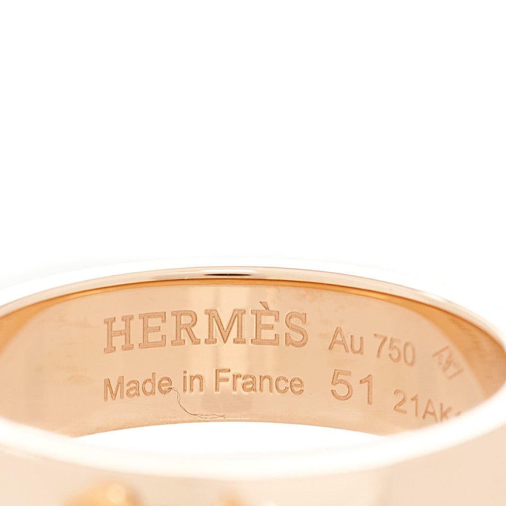 Hermes 18K Rose Gold PM Collier De Chien Ring 51 5.75 4 of 6
