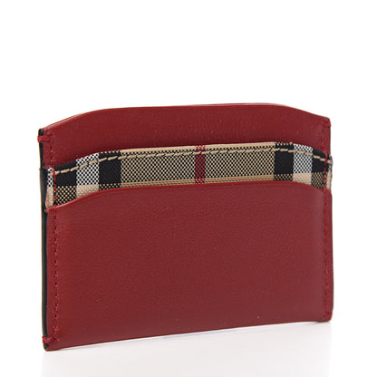 Burberry Calfskin Horseferry Check Izzy Card Case Red 2 of 7