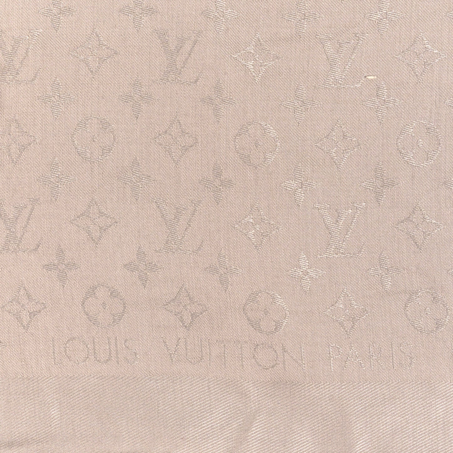 Silk Wool Monogram Shawl Greige