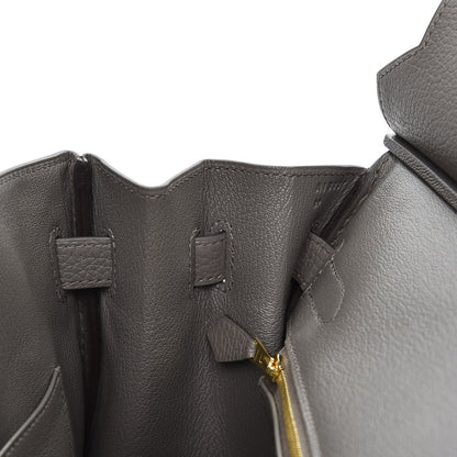 Hermes Taurillon Clemence Birkin 30 Etain 28 of 34