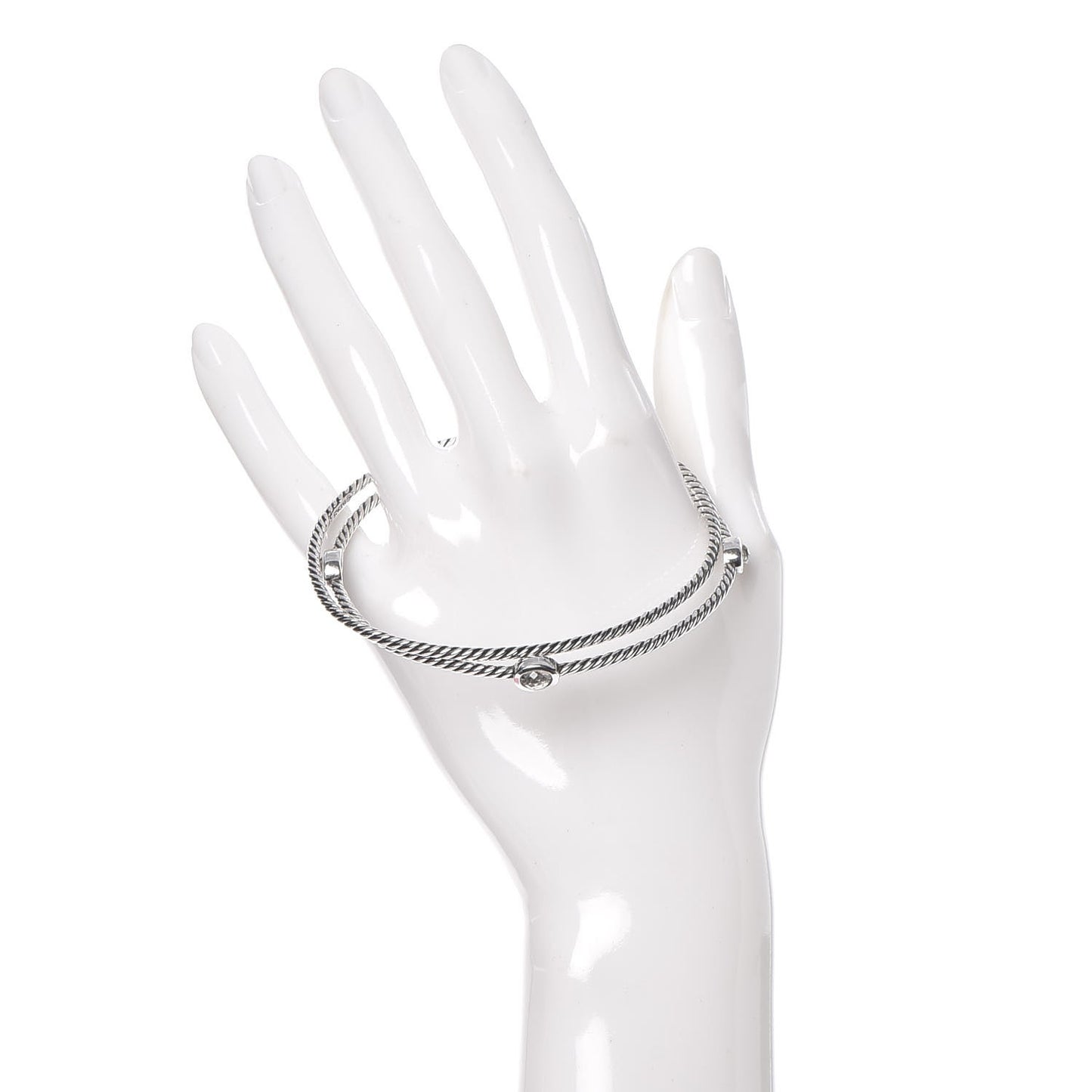 Sterling Silver Crystal Color Classics Cable Bangle Bracelet Set of 2